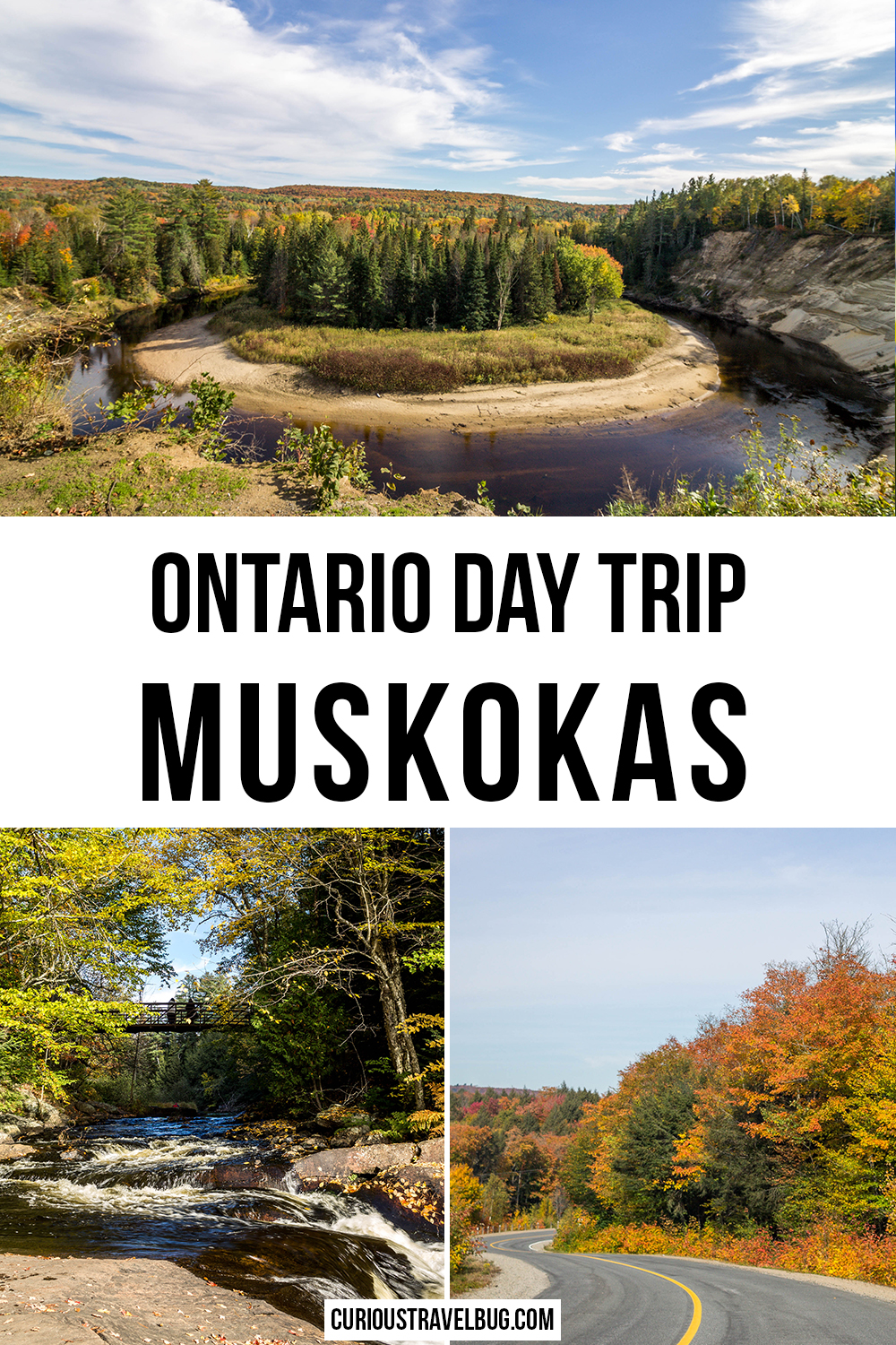 Take a day trip to Arrowhead Provincial Park and Huntsville to experience the best of the Muskokas. The perfect day trip or weekend trip to experience Ontario fall colours. The best places to get scenic views and the best scenic drives to experience the most fall colours in the Muskokas.