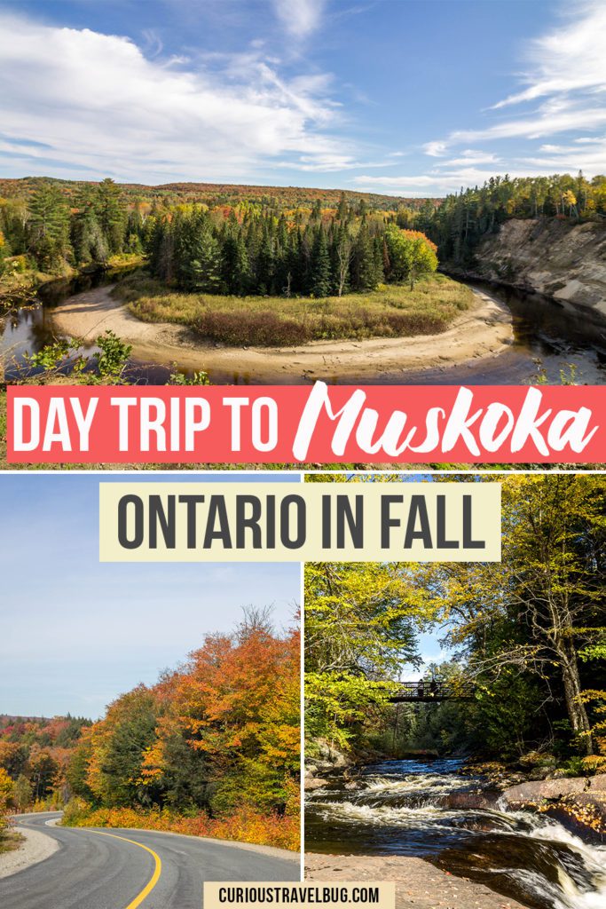 Day trip to the Muskokas for fall colours and see highlights including Huntsville, Arrowhead Provincial Park and more. The best places to get scenic views and to have relaxing drives with fall colours. Perfect for a day trip or weekend in the Muskokas.